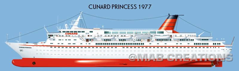 cunard princess countess profile drawing illustration