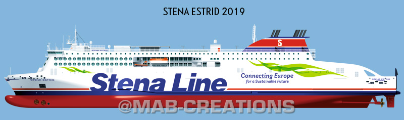 stena estrid ship vector drawing profile illustration artwork marine art